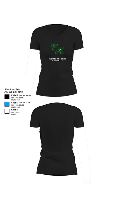 Valley Mills High School Cross Country 52833130 Women's Short Sleeve V-neck Shirt - 11