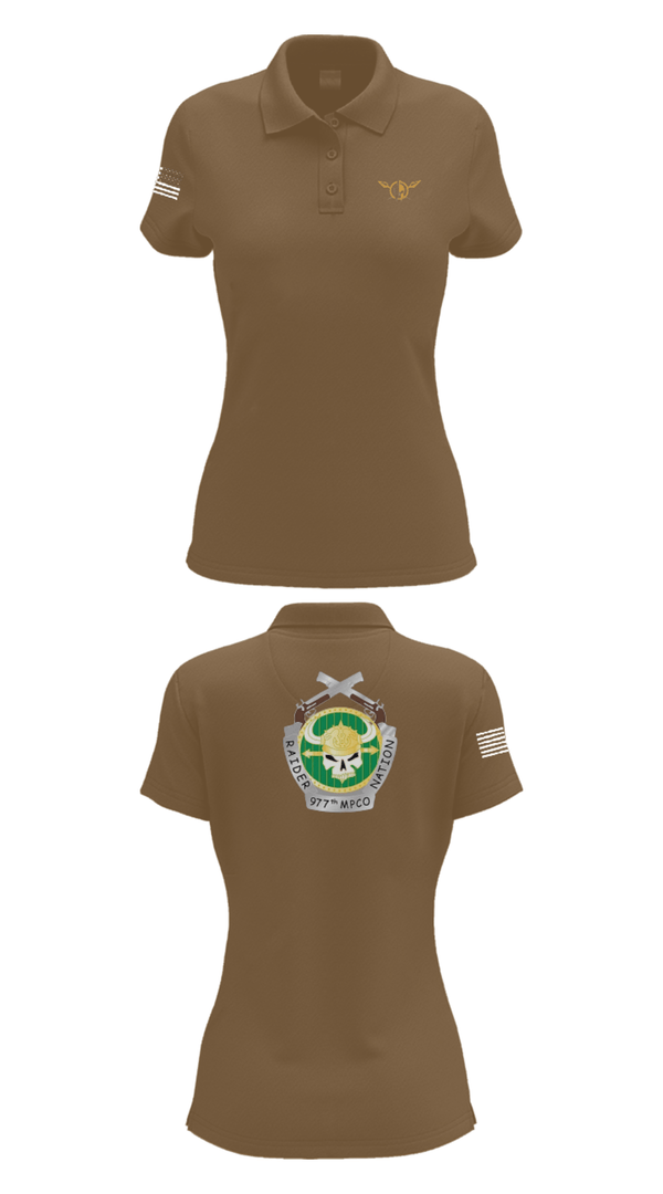 Womens Short Sleeve Performance Polo, 977 MP CO, Army, Teamtime, Team time, sublimation, custom sports apparel, team uniforms, spirit wear, spiritwear, sports uniforms, custom shirts, team store, custom team store, fundraiser sports, apparel fundraiser