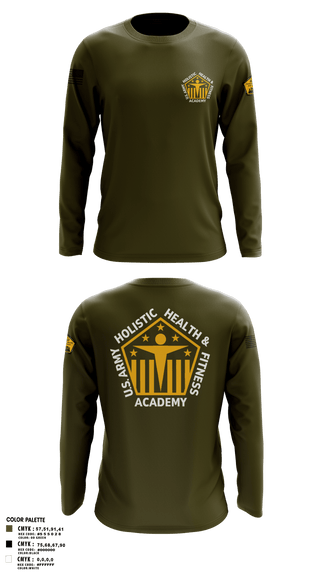 Long Sleeve Performance Shirt, U.S. Army Holistic Health & Fitness Academy, Army, Teamtime, Team time, sublimation, custom sports apparel, team uniforms, spirit wear, spiritwear, sports uniforms, custom shirts, team store, custom team store, fundraiser sports, apparel fundraiser