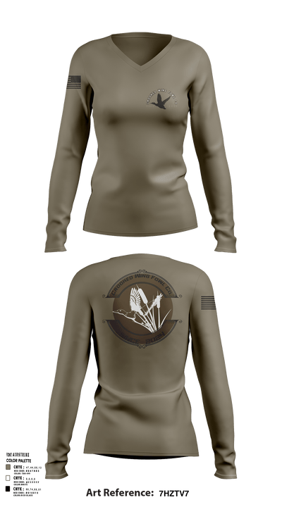 Crooked Wing Fowl Co. 60140412 Women's Long Sleeve V-neck Shirt - 102 (1)
