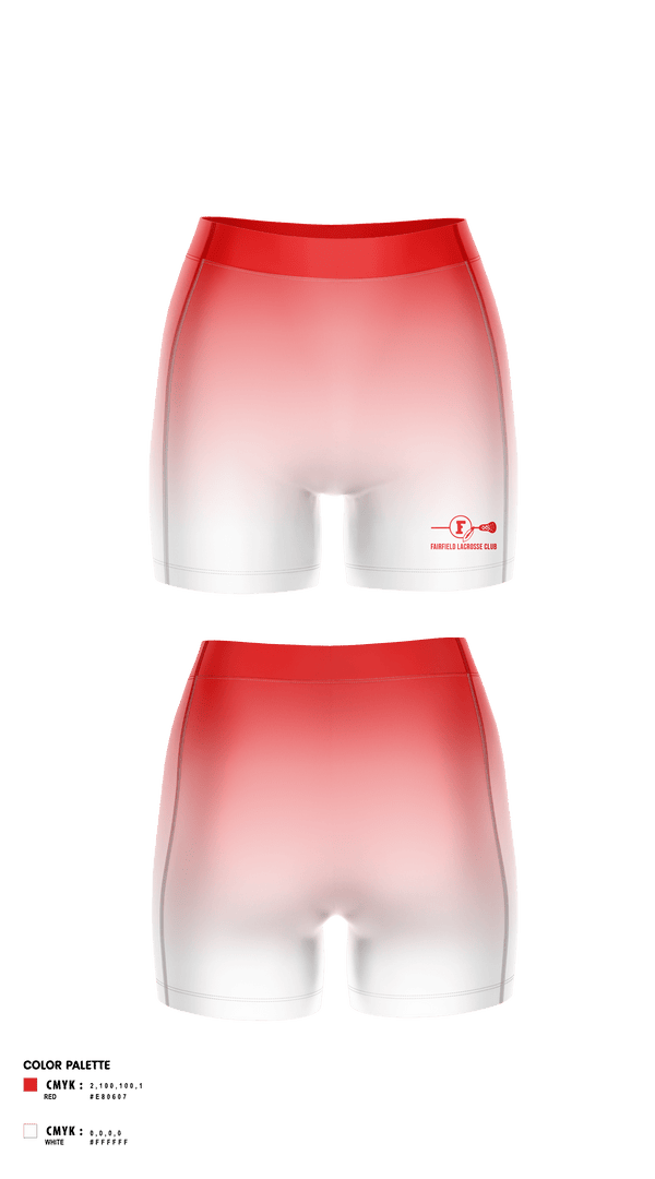 Womens Compression Shorts, Fairfield Lacrosse Club, Women's Lacrosse, Teamtime, Team time, sublimation, custom sports apparel, team uniforms, spirit wear, spiritwear, sports uniforms, custom shirts, team store, custom team store, fundraiser sports, apparel fundraiser