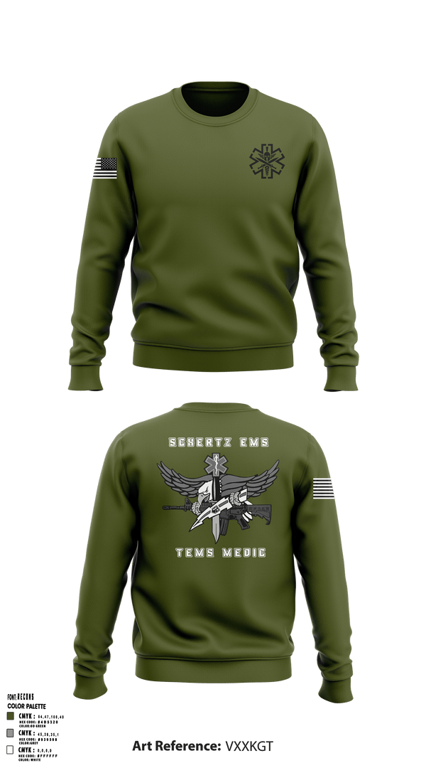 Crew Neck Sweatshirt, Schertz SWAT, Fire Department, Teamtime, Team time, sublimation, custom sports apparel, team uniforms, spirit wear, spiritwear, sports uniforms, custom shirts, team store, custom team store, fundraiser sports, apparel fundraiser
