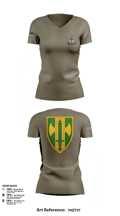 615th MP CO 40178490 Women's Short Sleeve V-neck Shirt - 43