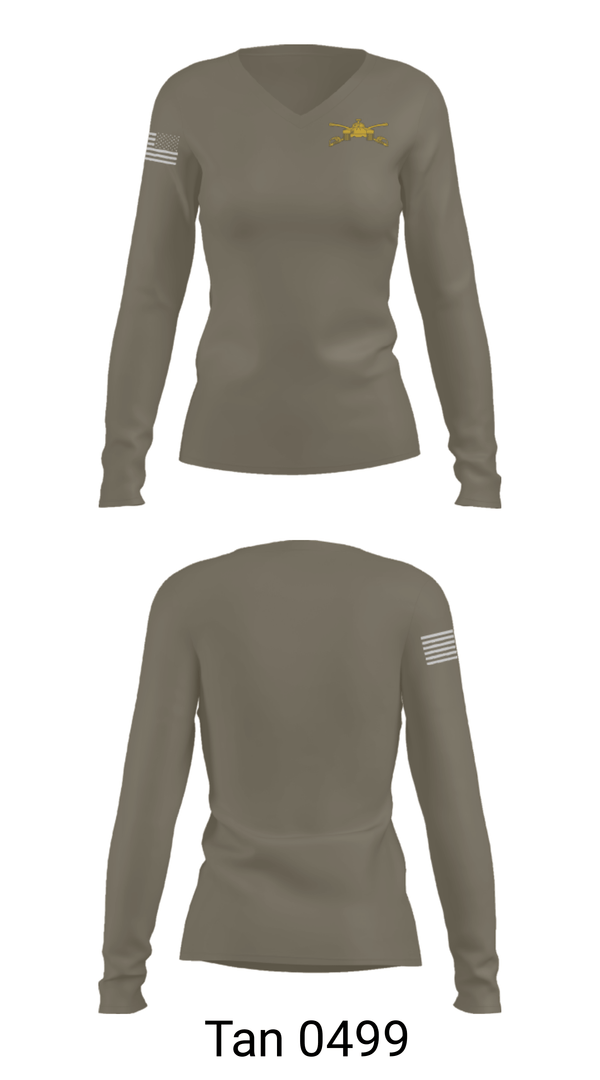 Women's Long Sleeve Vneck Shirt, Greywolf, Army, Teamtime, Team time, sublimation, custom sports apparel, team uniforms, spirit wear, spiritwear, sports uniforms, custom shirts, team store, custom team store, fundraiser sports, apparel fundraiser