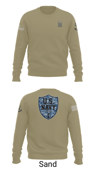 Crew Neck Sweatshirt, CVN 77 George HW Bus, Navy, Teamtime, Team time, sublimation, custom sports apparel, team uniforms, spirit wear, spiritwear, sports uniforms, custom shirts, team store, custom team store, fundraiser sports, apparel fundraiser