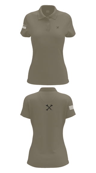 Womens Short Sleeve Performance Polo, B CO 2-12 CAV, Army, Teamtime, Team time, sublimation, custom sports apparel, team uniforms, spirit wear, spiritwear, sports uniforms, custom shirts, team store, custom team store, fundraiser sports, apparel fundraiser