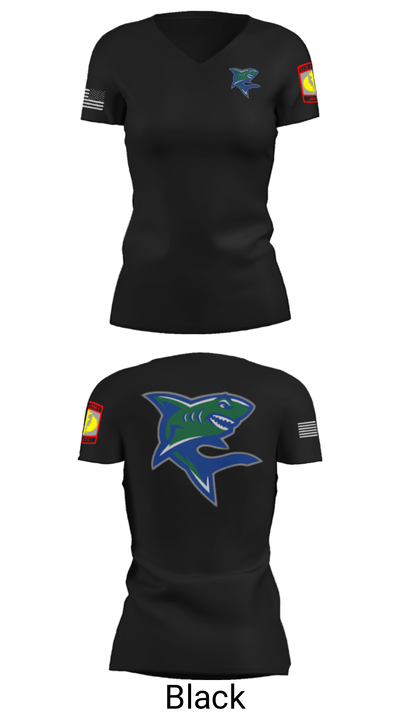 Bullshark Battalion 90693069 Women's Short Sleeve V-neck Shirt - 28