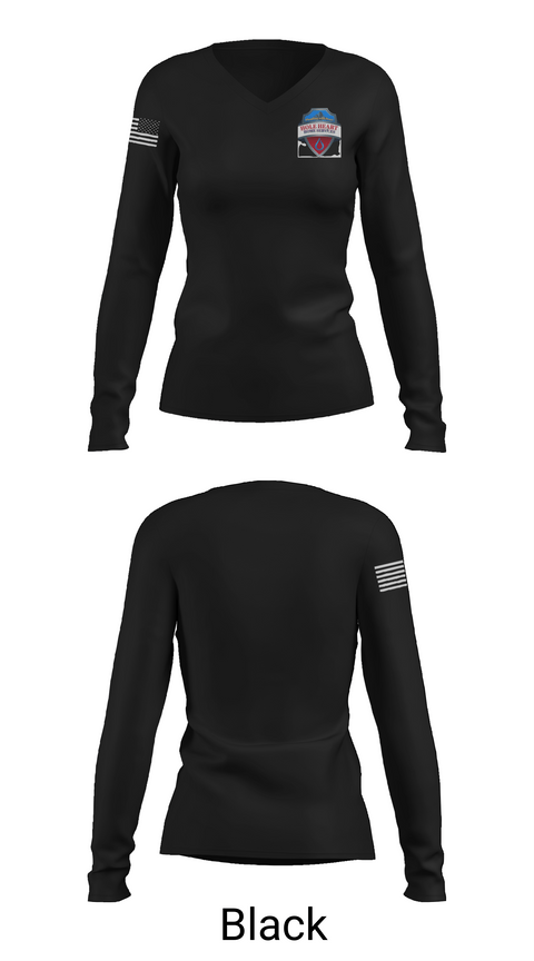 Womens Long Sleeve Vneck Shirt, Hole Heart Home Services, , Teamtime, Team time, sublimation, custom sports apparel, team uniforms, spirit wear, spiritwear, sports uniforms, custom shirts, team store, custom team store, fundraiser sports, apparel fundraiser