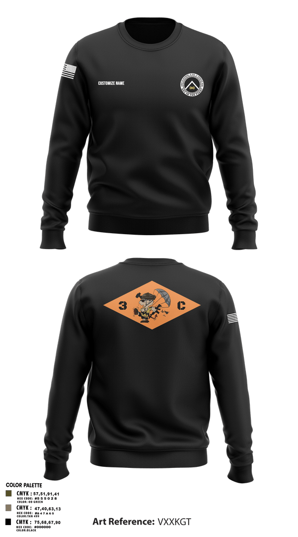 Crew Neck Sweatshirt, 3rd Platoon, CCo, 1-508th PIR, , Teamtime, Team time, sublimation, custom sports apparel, team uniforms, spirit wear, spiritwear, sports uniforms, custom shirts, team store, custom team store, fundraiser sports, apparel fundraiser