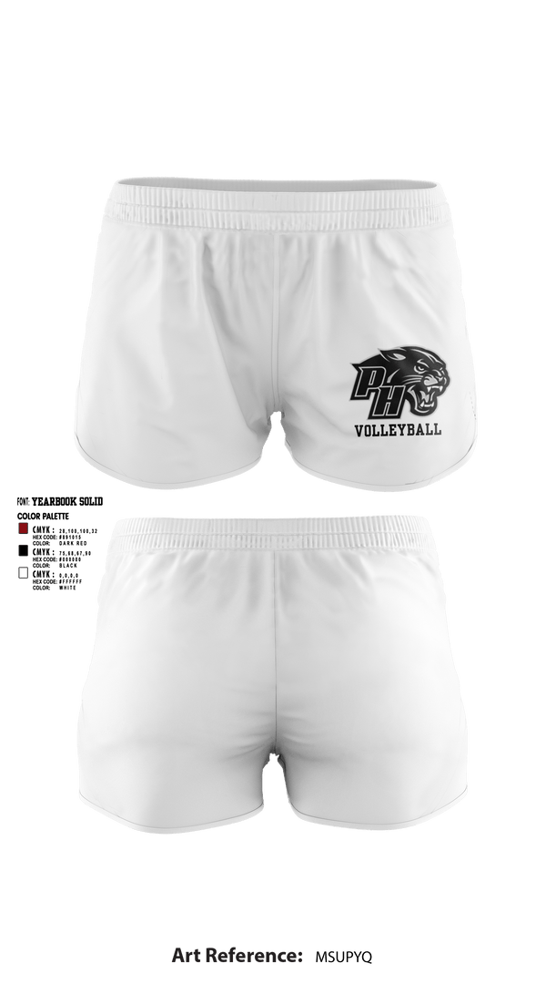 Womens Shorts, Panthers Volleyball, Women's Volleyball, Teamtime, Team time, sublimation, custom sports apparel, team uniforms, spirit wear, spiritwear, sports uniforms, custom shirts, team store, custom team store, fundraiser sports, apparel fundraiser