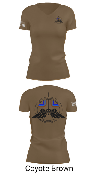 Womens Short Sleeve Vneck Shirt, 2-13th AVN REGT, 150U Certification Course, , Teamtime, Team time, sublimation, custom sports apparel, team uniforms, spirit wear, spiritwear, sports uniforms, custom shirts, team store, custom team store, fundraiser sports, apparel fundraiser