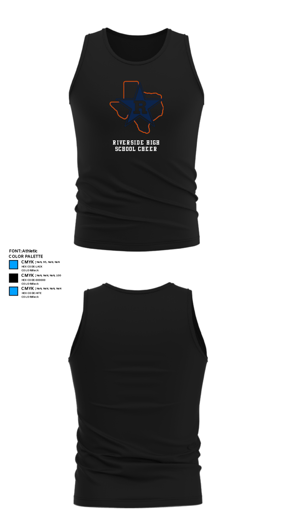 Tank Top, Riverside High School Cheer, Cheer, Teamtime, Team time, sublimation, custom sports apparel, team uniforms, spirit wear, spiritwear, sports uniforms, custom shirts, team store, custom team store, fundraiser sports, apparel fundraiser