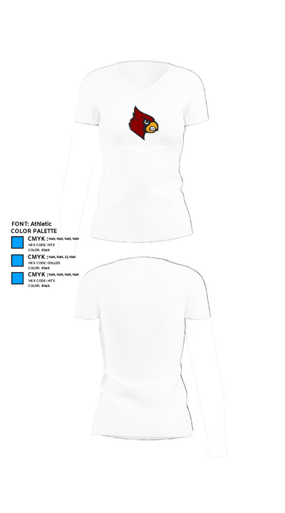 Winlock Middle School Cross Country 67642517 Women's Short Sleeve V-neck Shirt - 18