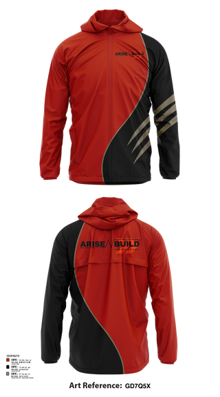 Windbreaker, Arise N Build, , Teamtime, Team time, sublimation, custom sports apparel, team uniforms, spirit wear, spiritwear, sports uniforms, custom shirts, team store, custom team store, fundraiser sports, apparel fundraiser