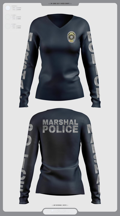 Las Vegas city marshals 28118812 Women's Long Sleeve V-neck Shirt - 3