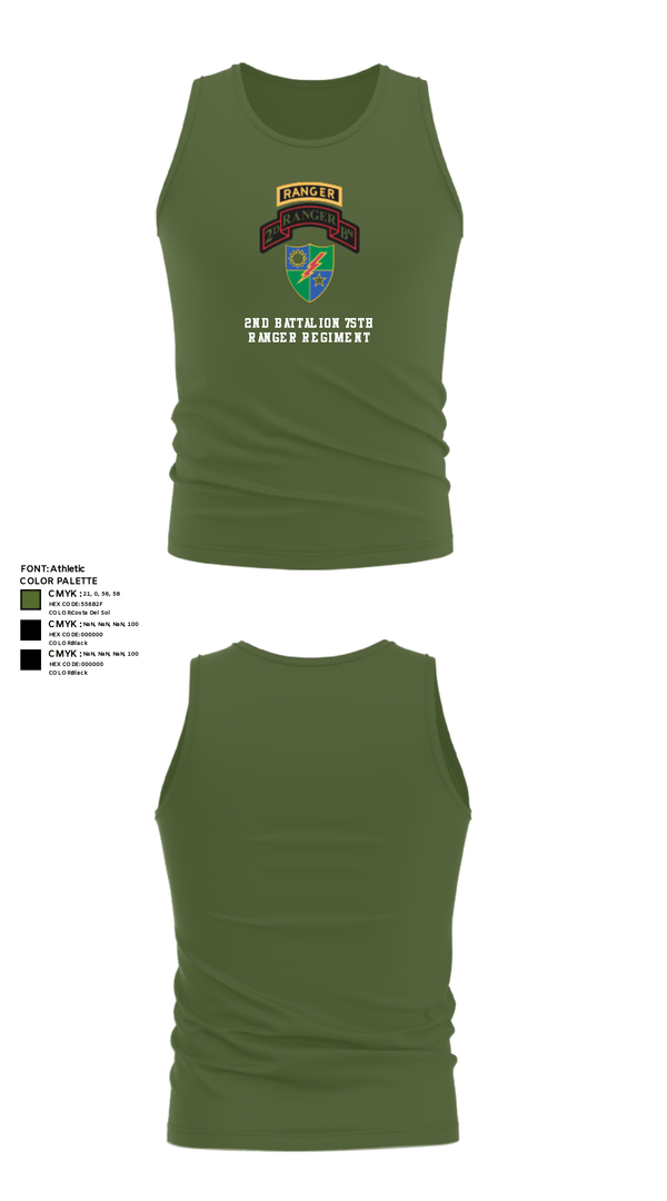 Tank Top, 2nd Battalion 75th Ranger Regiment, , Teamtime, Team time, sublimation, custom sports apparel, team uniforms, spirit wear, spiritwear, sports uniforms, custom shirts, team store, custom team store, fundraiser sports, apparel fundraiser