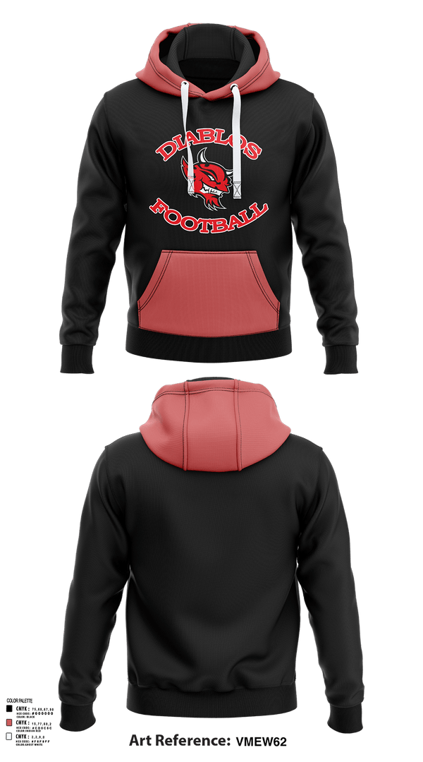Hoodie, Football Diablos, , Teamtime, Team time, sublimation, custom sports apparel, team uniforms, spirit wear, spiritwear, sports uniforms, custom shirts, team store, custom team store, fundraiser sports, apparel fundraiser