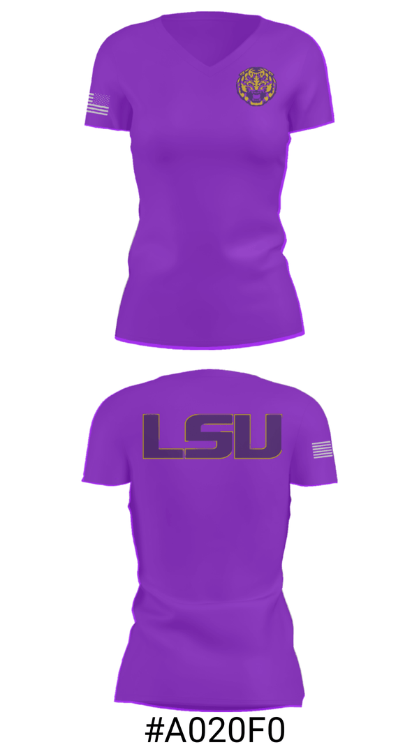 Women's Short Sleeve Vneck Shirt, Louisiana State University, Spirit Store, Teamtime, Team time, sublimation, custom sports apparel, team uniforms, spirit wear, spiritwear, sports uniforms, custom shirts, team store, custom team store, fundraiser sports, apparel fundraiser