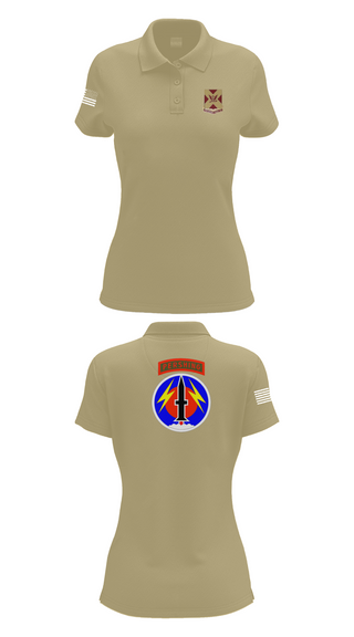 Womens Short Sleeve Performance Polo, 4/9 Field Artillery 56 Command (Pershing), Army, Teamtime, Team time, sublimation, custom sports apparel, team uniforms, spirit wear, spiritwear, sports uniforms, custom shirts, team store, custom team store, fundraiser sports, apparel fundraiser