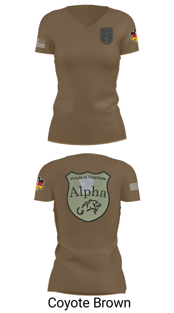 Womens Short Sleeve Vneck Shirt, 4./401 PzGrenBtl, Army, Teamtime, Team time, sublimation, custom sports apparel, team uniforms, spirit wear, spiritwear, sports uniforms, custom shirts, team store, custom team store, fundraiser sports, apparel fundraiser