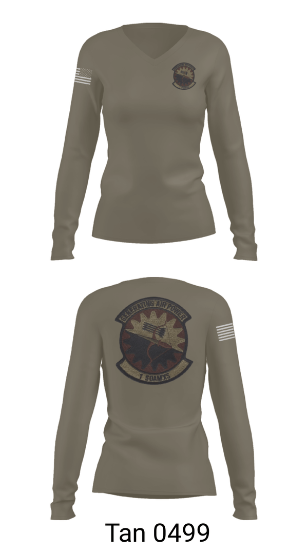 Womens Long Sleeve Vneck Shirt, 1 SOAMXS, Air Force, Teamtime, Team time, sublimation, custom sports apparel, team uniforms, spirit wear, spiritwear, sports uniforms, custom shirts, team store, custom team store, fundraiser sports, apparel fundraiser