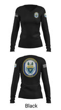 USS RUSHMORE 78932182 Women's Long Sleeve V-neck Shirt - 35