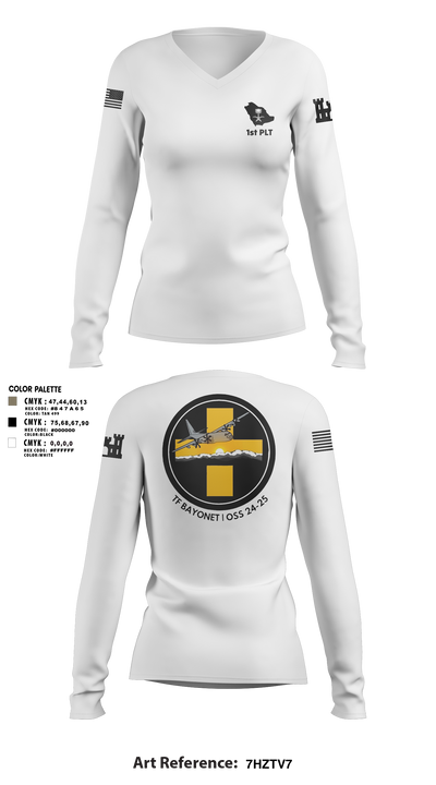 B Co 766 EN BeB 1st Platoon Armored Turtles Women's Long Sleeve V-neck Shirt - 14