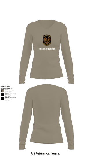 Women's Long Sleeve Vneck Shirt, 940 Air Refueling Wing, , Teamtime, Team time, sublimation, custom sports apparel, team uniforms, spirit wear, spiritwear, sports uniforms, custom shirts, team store, custom team store, fundraiser sports, apparel fundraiser