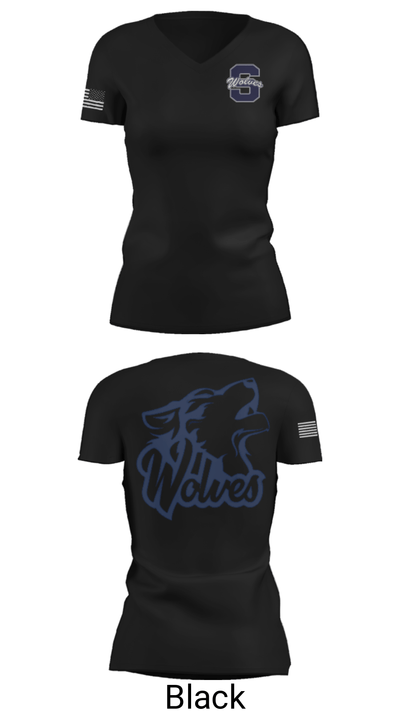 Shawnee Middle School Cheer 74518757 Women's Short Sleeve V-neck Shirt - 38