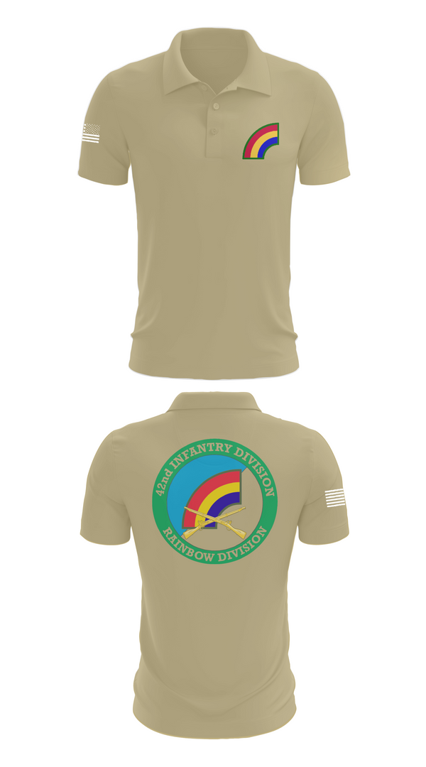 Short Sleeve Performance Polo, 42nd ID, Army, Teamtime, Team time, sublimation, custom sports apparel, team uniforms, spirit wear, spiritwear, sports uniforms, custom shirts, team store, custom team store, fundraiser sports, apparel fundraiser