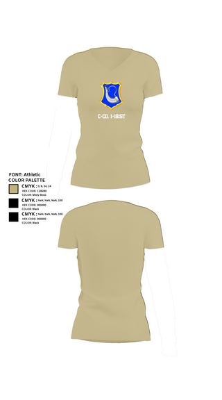 Womens Short Sleeve Vneck Shirt, C-Co. 1-181st, National Guard, Teamtime, Team time, sublimation, custom sports apparel, team uniforms, spirit wear, spiritwear, sports uniforms, custom shirts, team store, custom team store, fundraiser sports, apparel fundraiser