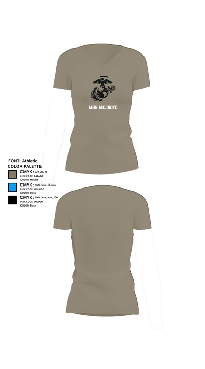 MHS MCJROTC 59562890 Women's Short Sleeve V-neck Shirt - 64