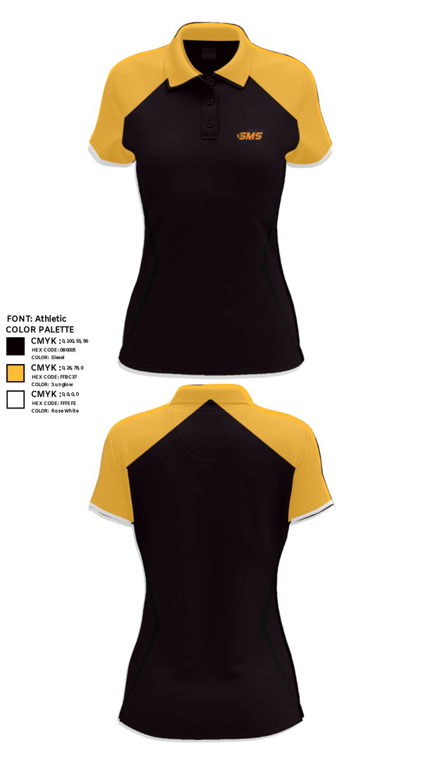 Women's Short Sleeve Performance Polo, Stafford Middle School, Spirit Store, Teamtime, Team time, sublimation, custom sports apparel, team uniforms, spirit wear, spiritwear, sports uniforms, custom shirts, team store, custom team store, fundraiser sports, apparel fundraiser