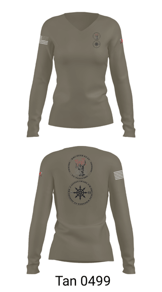 Women's Long Sleeve Vneck Shirt, 205th HHC, National Guard, Teamtime, Team time, sublimation, custom sports apparel, team uniforms, spirit wear, spiritwear, sports uniforms, custom shirts, team store, custom team store, fundraiser sports, apparel fundraiser