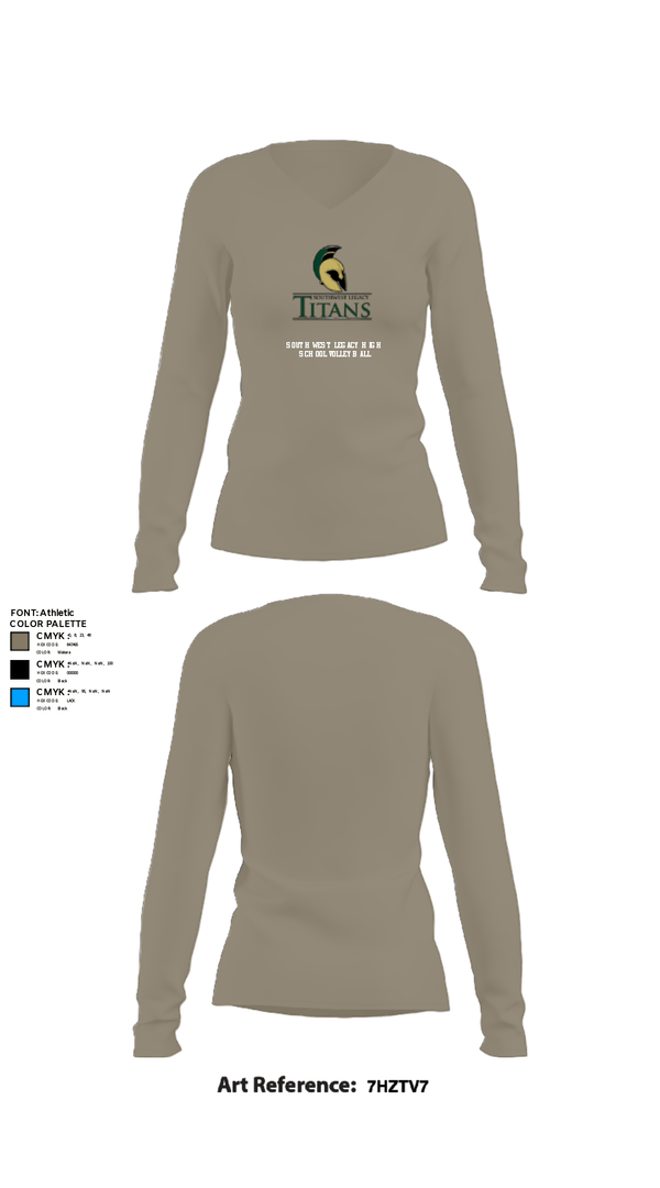 Women's Long Sleeve Vneck Shirt, Southwest Legacy High School Volleyball, Women's Volleyball, Teamtime, Team time, sublimation, custom sports apparel, team uniforms, spirit wear, spiritwear, sports uniforms, custom shirts, team store, custom team store, fundraiser sports, apparel fundraiser