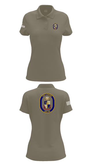 Womens Short Sleeve Performance Polo, USS LABOON - DDG 58, Navy, Teamtime, Team time, sublimation, custom sports apparel, team uniforms, spirit wear, spiritwear, sports uniforms, custom shirts, team store, custom team store, fundraiser sports, apparel fundraiser