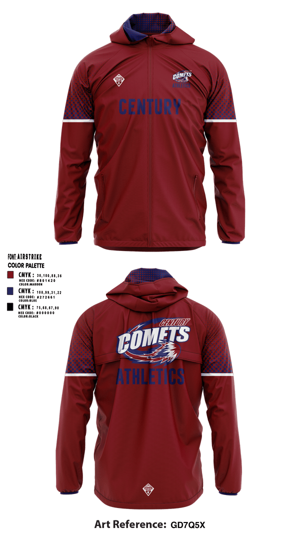 Windbreaker, Century Middle School, Spirit Store, Teamtime, Team time, sublimation, custom sports apparel, team uniforms, spirit wear, spiritwear, sports uniforms, custom shirts, team store, custom team store, fundraiser sports, apparel fundraiser