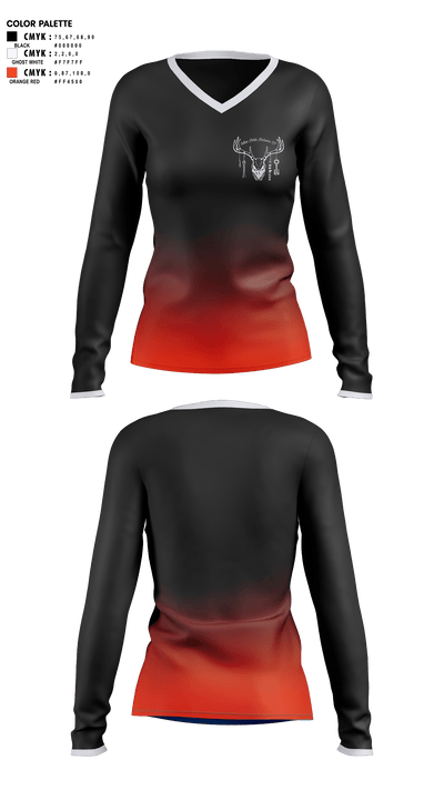 Outlaw Mobile Mechanics LLP 15152695 Women's Long Sleeve V-neck Shirt -1 1