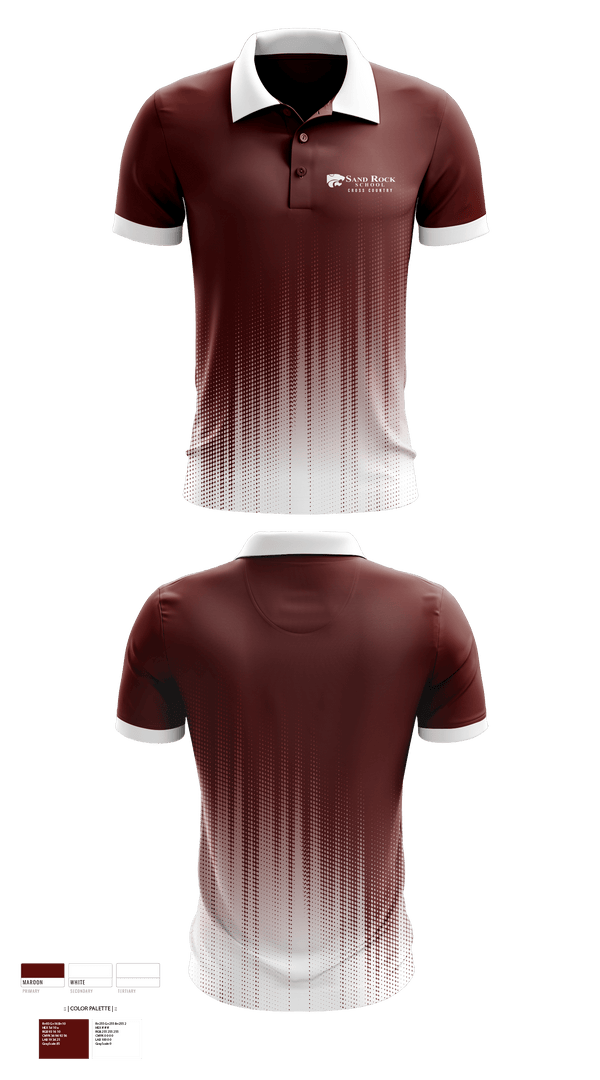 Short Sleeve Performance Polo, Sand Rock High School Cross Country, Cross Country, Teamtime, Team time, sublimation, custom sports apparel, team uniforms, spirit wear, spiritwear, sports uniforms, custom shirts, team store, custom team store, fundraiser sports, apparel fundraiser