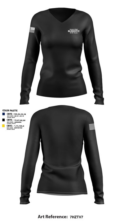 Guam High NJROTC Drill Team 32720862 Women's Long Sleeve V-neck Shirt - 106
