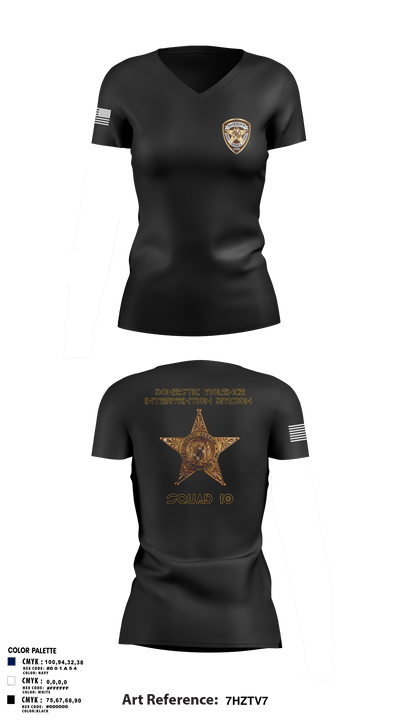 Domestic violence intervention division, 77252950 Women's Short Sleeve V-neck Shirt - 3