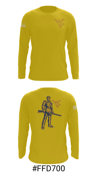 Long Sleeve Performance Shirt, West Virginia University Track, Track & Field, Teamtime, Team time, sublimation, custom sports apparel, team uniforms, spirit wear, spiritwear, sports uniforms, custom shirts, team store, custom team store, fundraiser sports, apparel fundraiser
