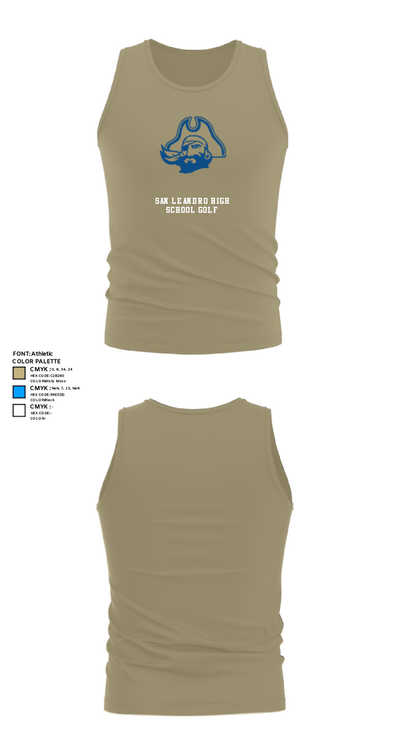 Tank Top, San Leandro High School Golf, Golf, Teamtime, Team time, sublimation, custom sports apparel, team uniforms, spirit wear, spiritwear, sports uniforms, custom shirts, team store, custom team store, fundraiser sports, apparel fundraiser