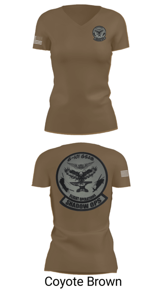 Women's Short Sleeve Vneck Shirt, Iron Eagle Shadow Ops, Army, Teamtime, Team time, sublimation, custom sports apparel, team uniforms, spirit wear, spiritwear, sports uniforms, custom shirts, team store, custom team store, fundraiser sports, apparel fundraiser