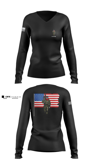 Womens Long Sleeve Vneck Shirt, 3-11 IN BN, Army, Teamtime, Team time, sublimation, custom sports apparel, team uniforms, spirit wear, spiritwear, sports uniforms, custom shirts, team store, custom team store, fundraiser sports, apparel fundraiser