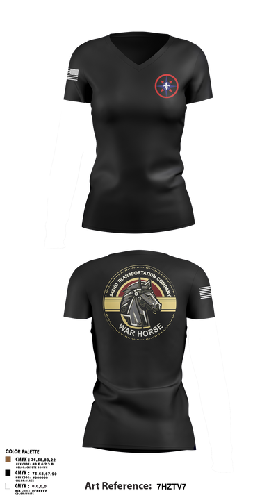 942nd TC 26291785 Women's Short Sleeve V-neck Shirt - 3