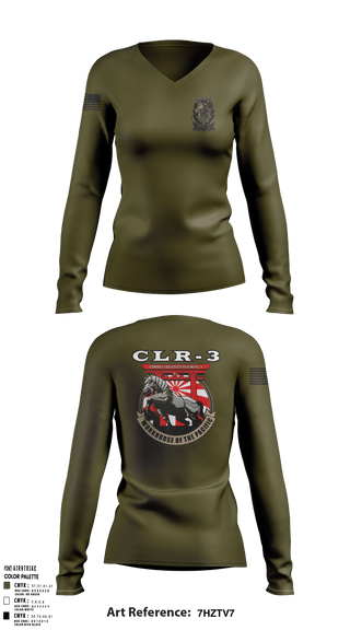 Women's Long Sleeve Vneck Shirt, WorkHorse, Marines, Teamtime, Team time, sublimation, custom sports apparel, team uniforms, spirit wear, spiritwear, sports uniforms, custom shirts, team store, custom team store, fundraiser sports, apparel fundraiser