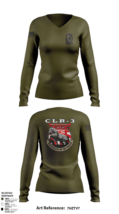 Women's Long Sleeve Vneck Shirt, WorkHorse, Marines, Teamtime, Team time, sublimation, custom sports apparel, team uniforms, spirit wear, spiritwear, sports uniforms, custom shirts, team store, custom team store, fundraiser sports, apparel fundraiser