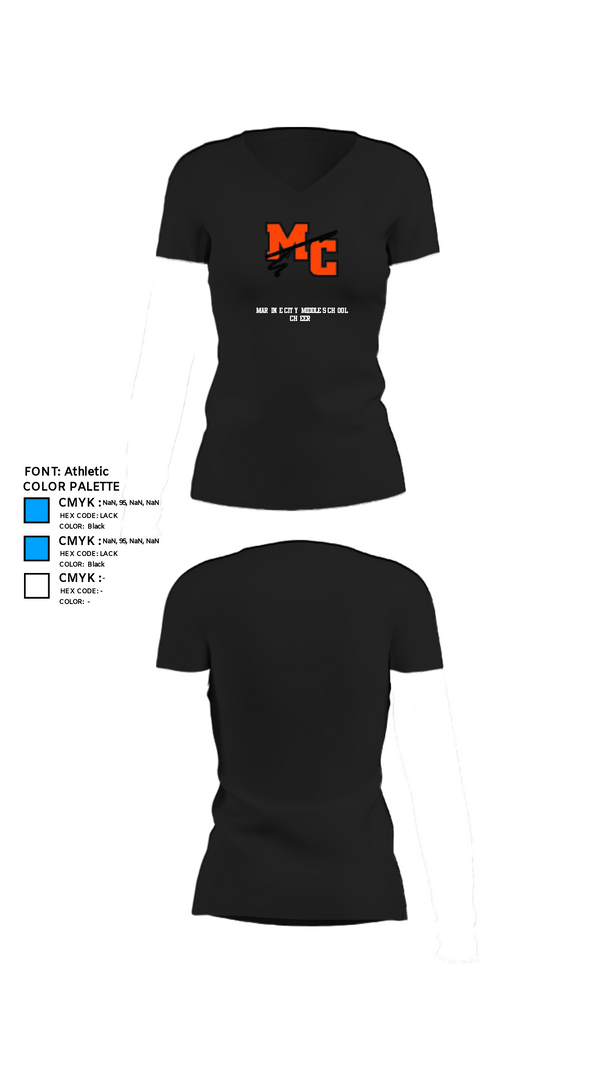 Womens Short Sleeve Vneck Shirt, Marine City Middle School Cheer, Cheer, Teamtime, Team time, sublimation, custom sports apparel, team uniforms, spirit wear, spiritwear, sports uniforms, custom shirts, team store, custom team store, fundraiser sports, apparel fundraiser