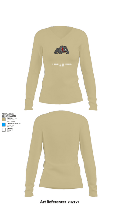 Bucklin R-2 High School Cheer 73850439 Women's Long Sleeve V-neck Shirt - 37